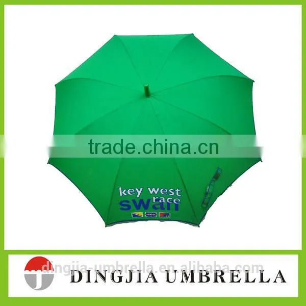 2015 shenzhen gift promotional high quality strong proof green straight umbrella