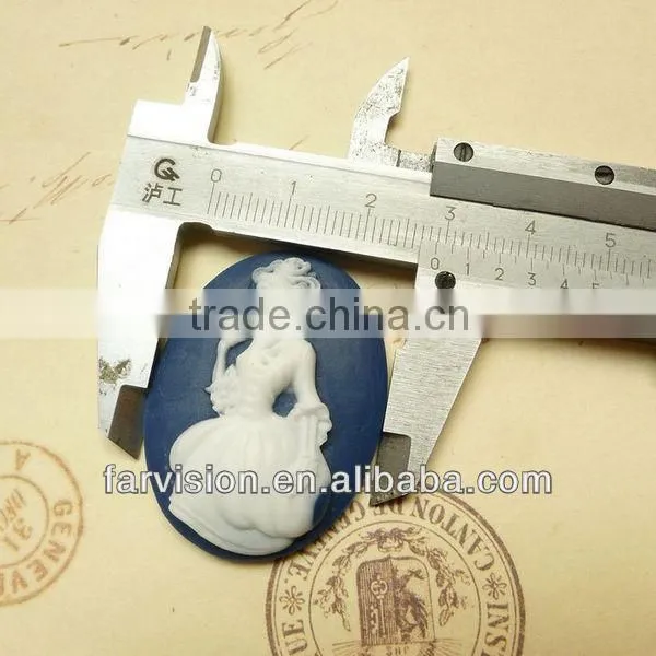 Hot sale flat back resin cameo, resin cameo for wedding decoration
