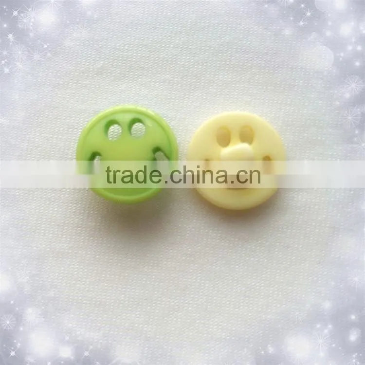 Fancy smiling face buttons resin button printing polyester resin button
