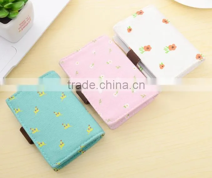 Multifunctional flowers printing ID card holder with snap closure made in China