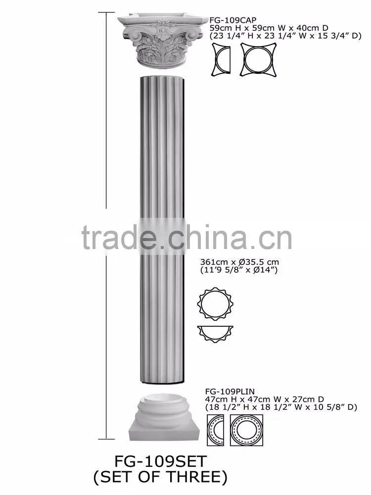 2016 High Quality Good price beautiful polystyrene Crown roman column for sale