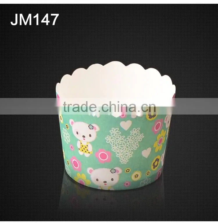 JM147 BAKEST high temperature resistance medium bear pattern high quality baking cake paper cups