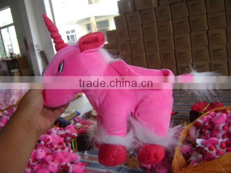 30cm promotional customzied stuffed pink plush poodle animal shape handbag toy with handgrip
