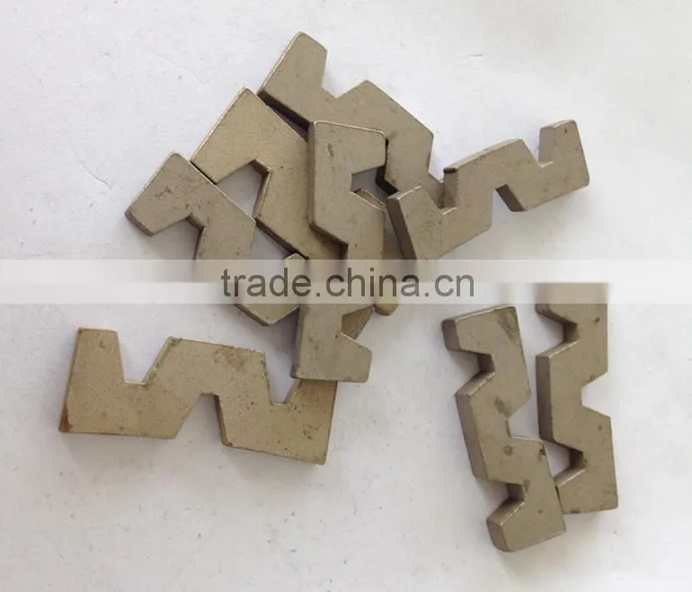 W shape diamond cutting blade segment for trimming granite slab