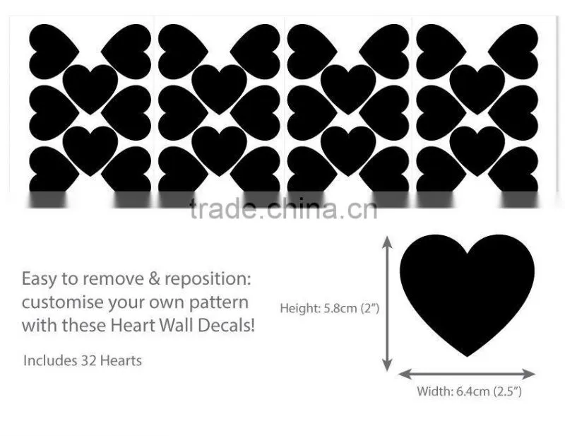 Heart Wall Decals Wall Stickers For Nursery - Lots Of Colours