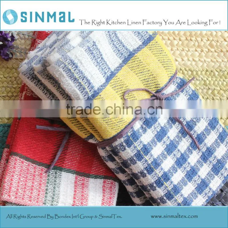 Plaid Waffle Dish Towel Set-Blue and Red