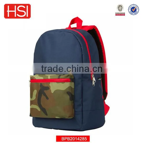 navy blue with camouflage front pocket laptop backpack