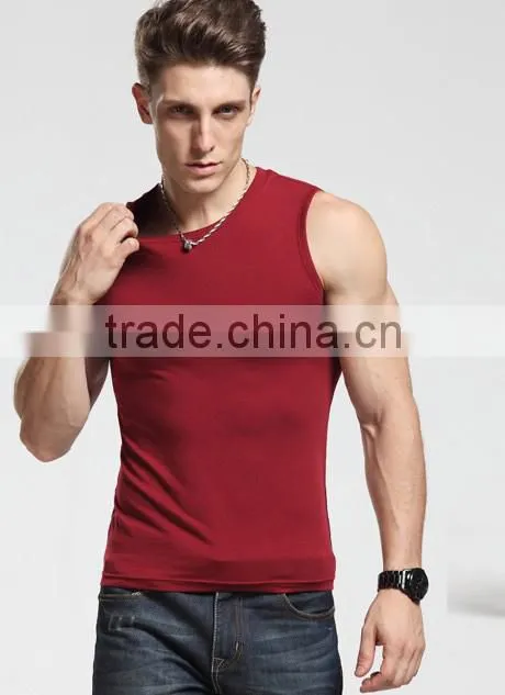 High quality custom design 100% Cotton Fabric cool men tank top