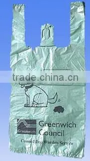HDPE t-shirt roll bag with small logo printing