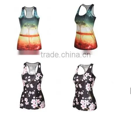 Women Sexy Bodycon Delicate Summer New Tree Print 3D Vest Tops