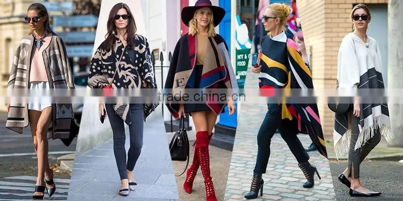 wool / cashmere blended winter thick sweater poncho