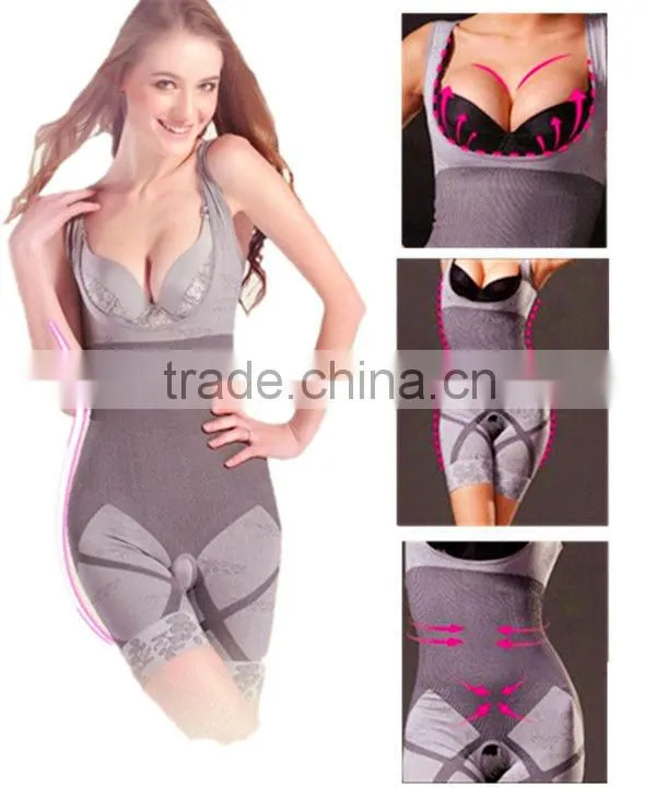 Bamboo Charcoal Seamless Slimming BodySuit ,Body Shaper Tummy Basque Corset 2XL-3XL