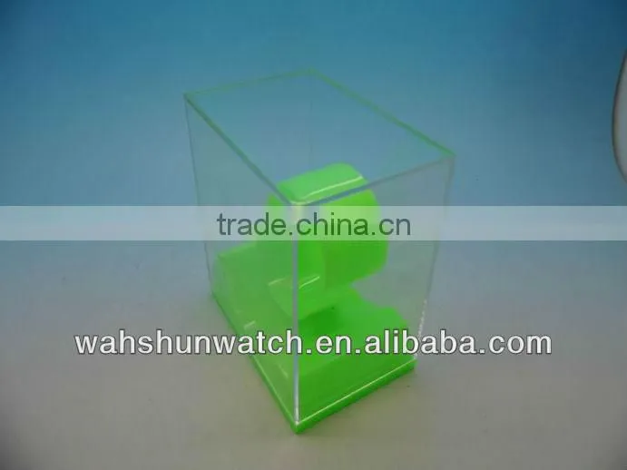 plastic clear cubic watches case