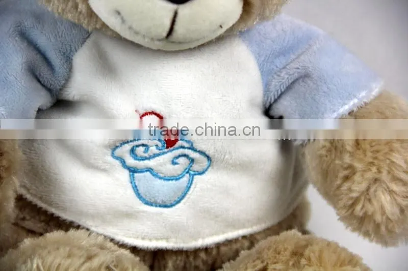 Luckiplus Hot Sale First Class Adorable Icecream Cloth Bear Pink and Blue Safe Technology Toy For Kids