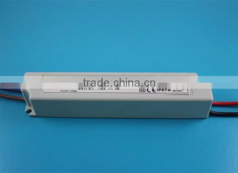 12v 12w waterproof led power supply, 220v IP67 led driver, plastic led transformer