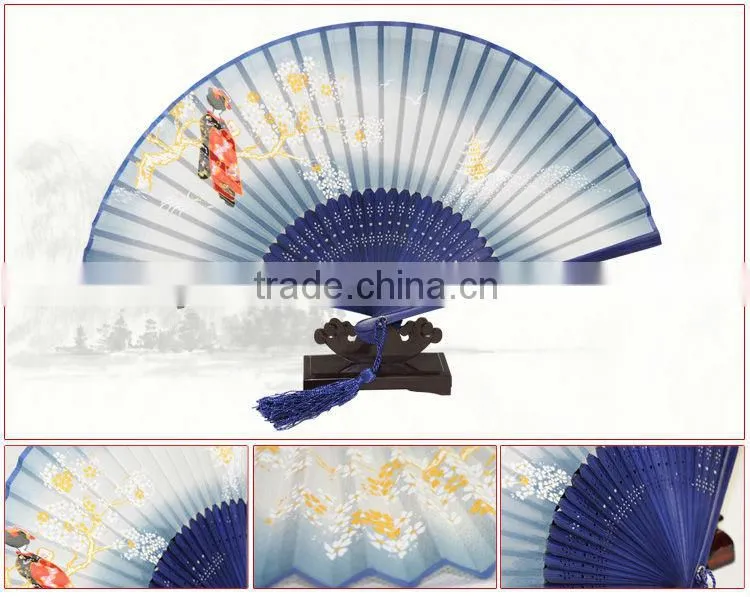 new products Japanese Style bamboo silk fan