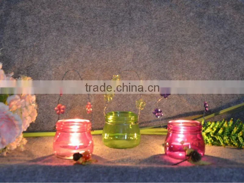 hand painting hanging glass candle holder
