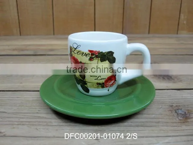 new love rose decal design ceramic pitcher wholesale