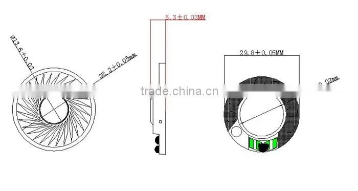 FB30-0.8W-50OHM small mylar speaker, round plastic speaker, mini mylar speaker (FBELE)