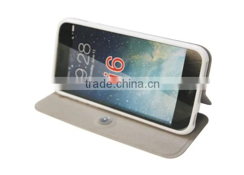 Colorful handheld super slim cheap pu leather magic closure phone cover for iphone 6