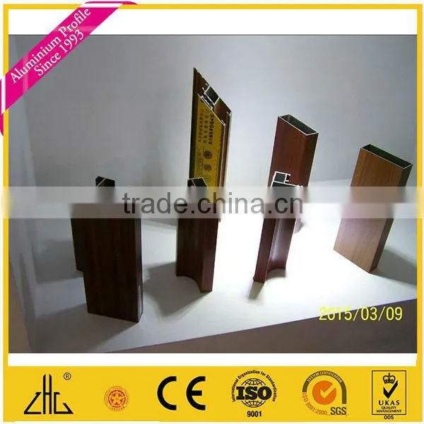 WOW!!!powder coated wood finish window and door aluminum profile,decoration,fence,wooden grain color samples 2013 hot sale