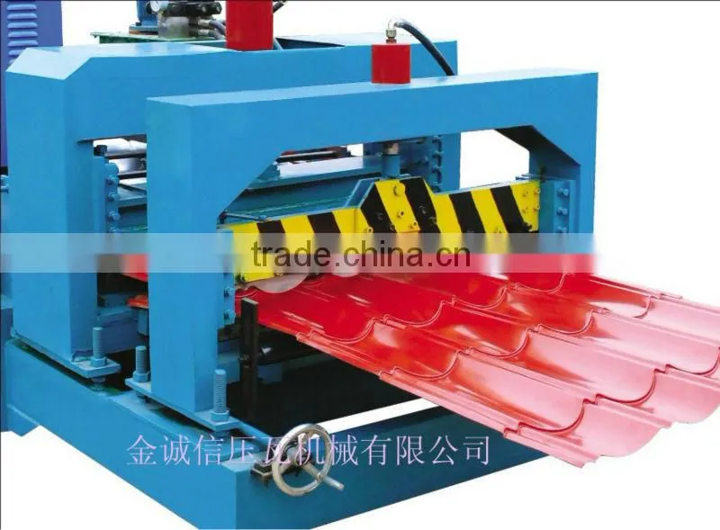 7.5KW Arc Glazed Tile Roll Forming Machine , 0.15mm-0.8mm Metal Forming Equipment