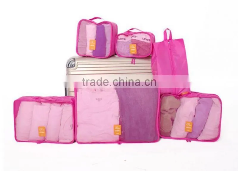 Hot selling 6 pcs Luggage Organizer Travel Storage Bags