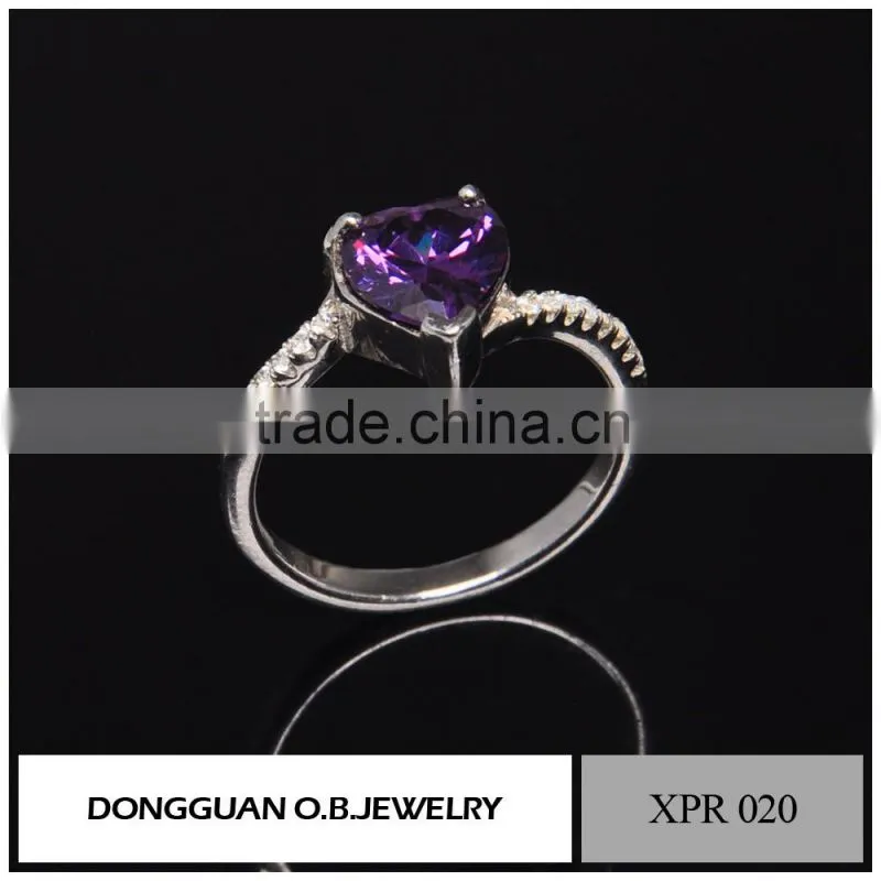 Fashion ring finger rings with red diamond for wedding ring / double rings