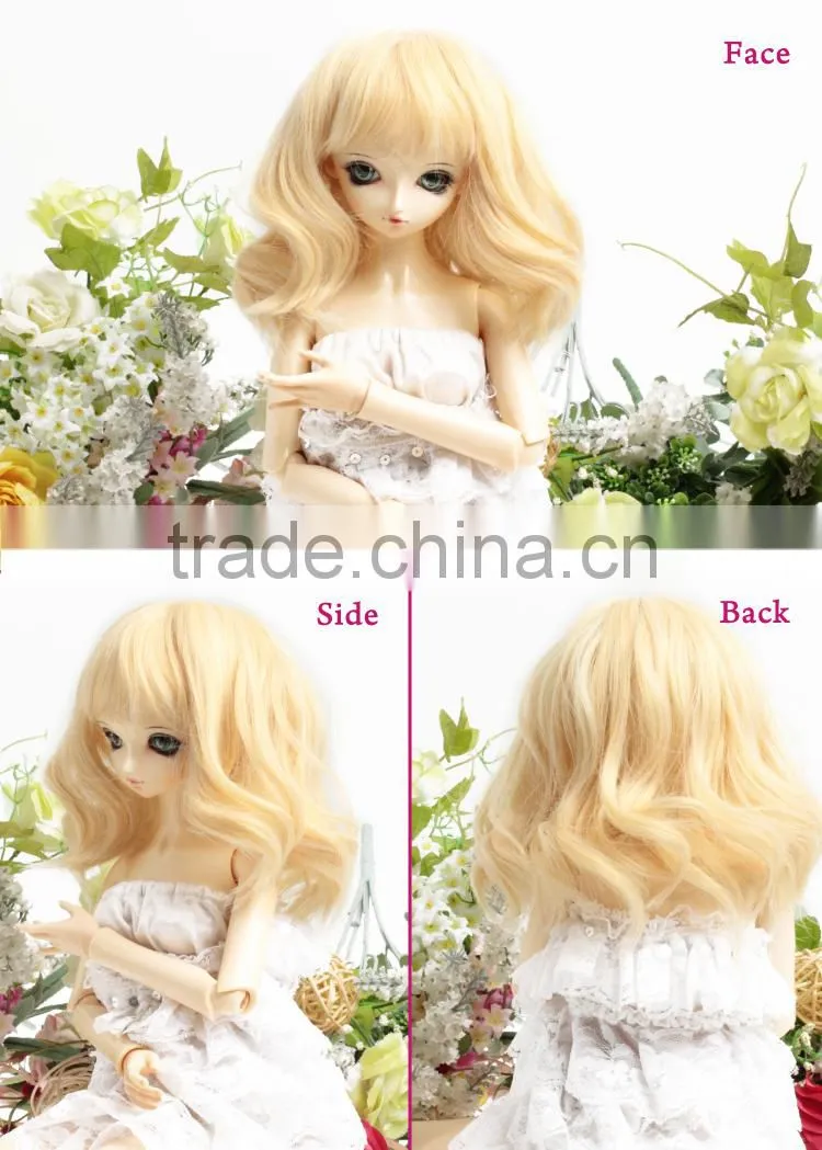 Cheap china wholesale body wave gold synthetic doll wig 2015