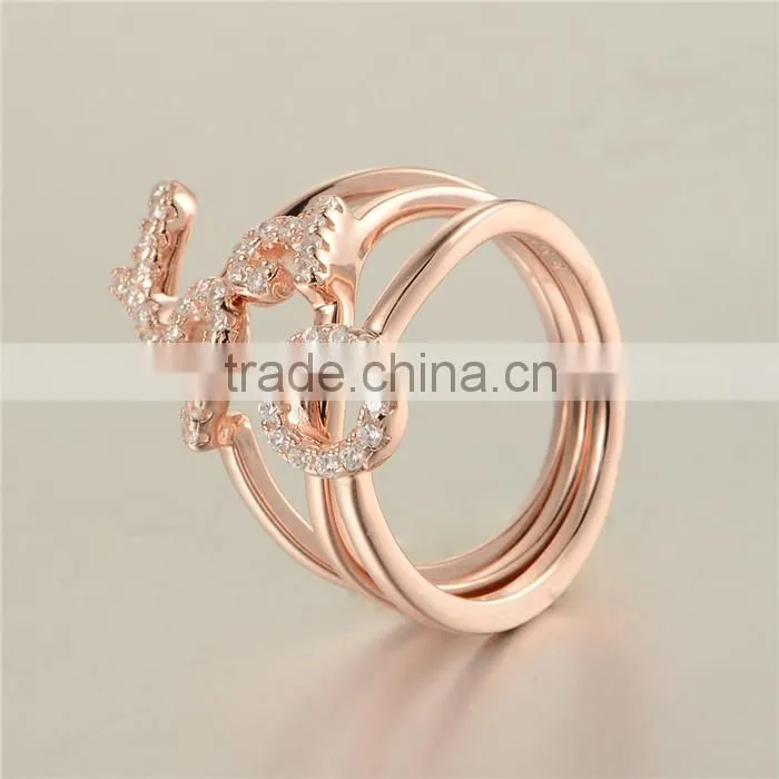 Fine Cheap Jewelry Rose Gold I Love You Ring For Women