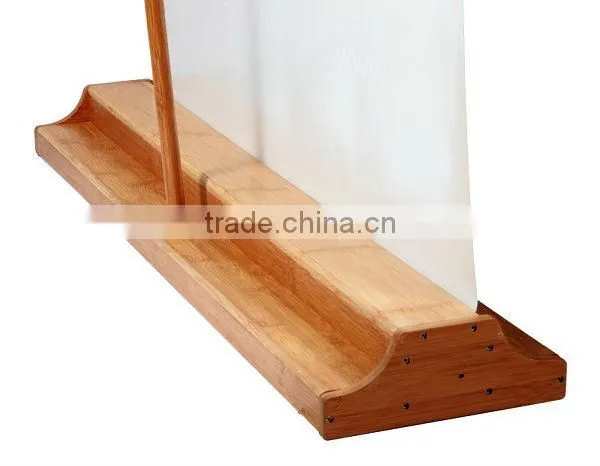 Bamboo Roll Up Banner Stand, Bamboo Display Stand, Bamboo Display Shelf