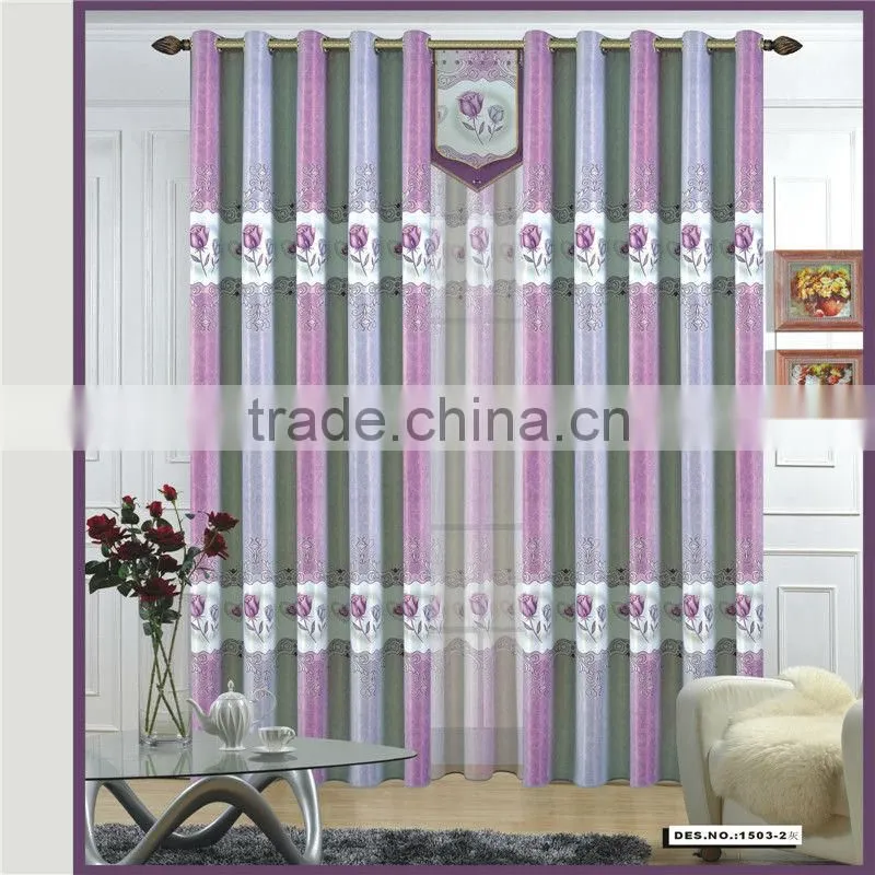 polyester curain fabric printing blackout curtain fabric with curtain net