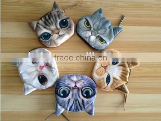 Wholesale Cheap Zipper Custom Animal Shape mini Coin Purse ,plush coin bag