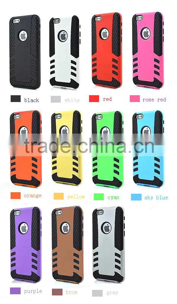 Dual Layer High Impact Hybrid Armor Silicone+PC Rugged Case for Apple iPhone 6 Plus