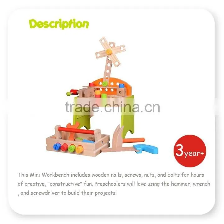 Wooden Assembly Toy Toy Tool Set Workbench