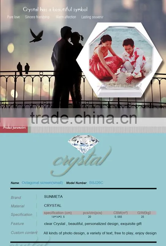 Yiwu Factory Sale Digital Crystal Framed Octagon Crystal