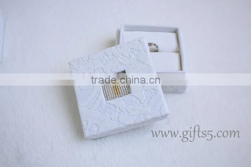 Handmade Elegant wedding ring box with beaded name plate of T
