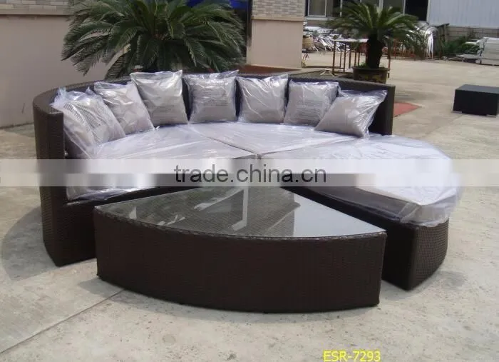 Rattan Wicker Sofa Set Table Ottoman