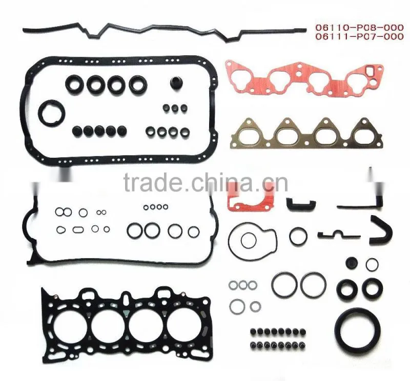 High Quality Full Gasket Set For HONDA PO8 engien auto parts OE NO.:06110-PO8-000 06111-PO7-000