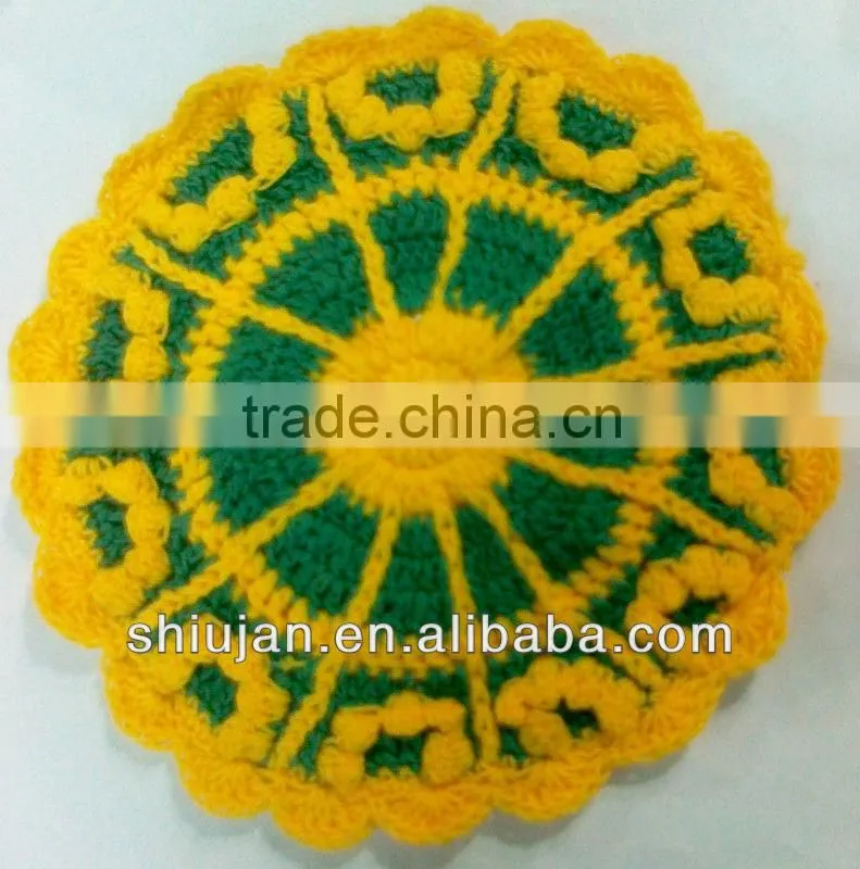 handmade crochet fruit motif for garment