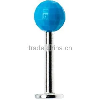 Blue acrylic marble lip rings body piercing jewelry