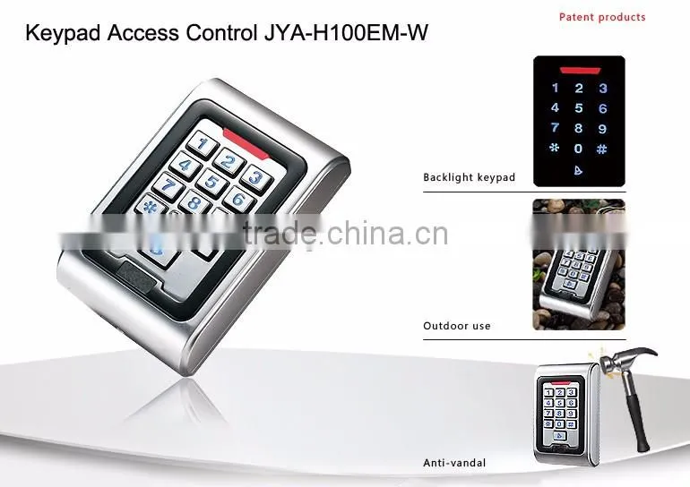 Waterproof rfid card door access control system With backlight
