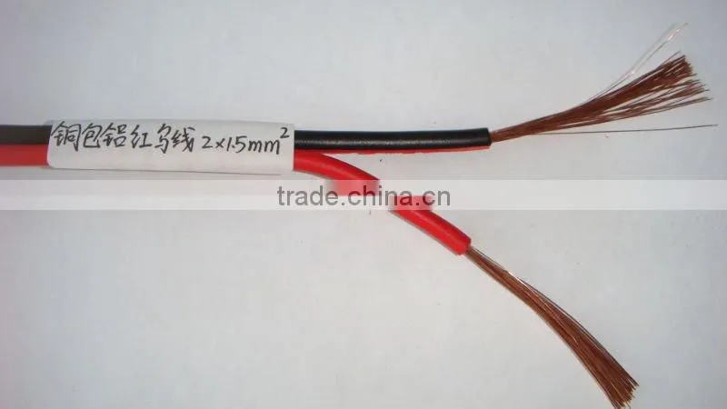 pvc insulation copper clad aluminum coaxial red and black wire