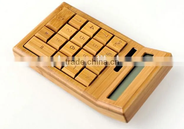 2015 christmas gift set with bamboo calculator and pen, popular office gift for bamboo calculator and pen for sales