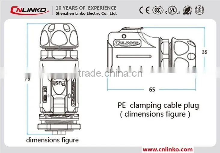 Made in china waterproof wire connector 9 contacts Cable Terminal End Copper Ferrules Connector