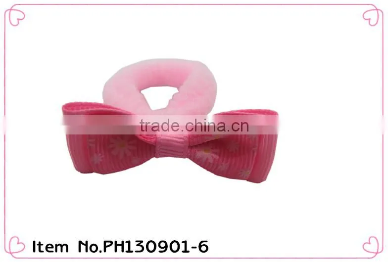 pink bowknot kids hair scrunchie ,Elastic Ponytail Holder