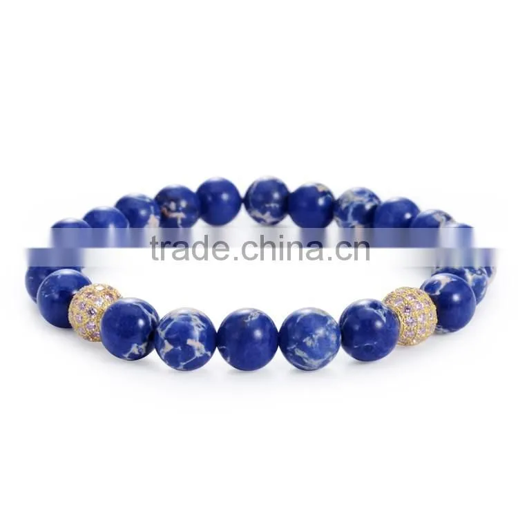 Latest fashion bangles lapis lazuli bead bracelet