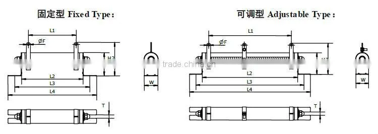 Resistance 1m Ohm Ceramic Tube Sliding Resister