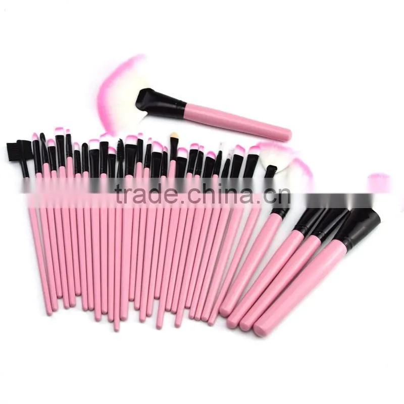32pcs wooden handle make up brush cosmetic brushes for girls