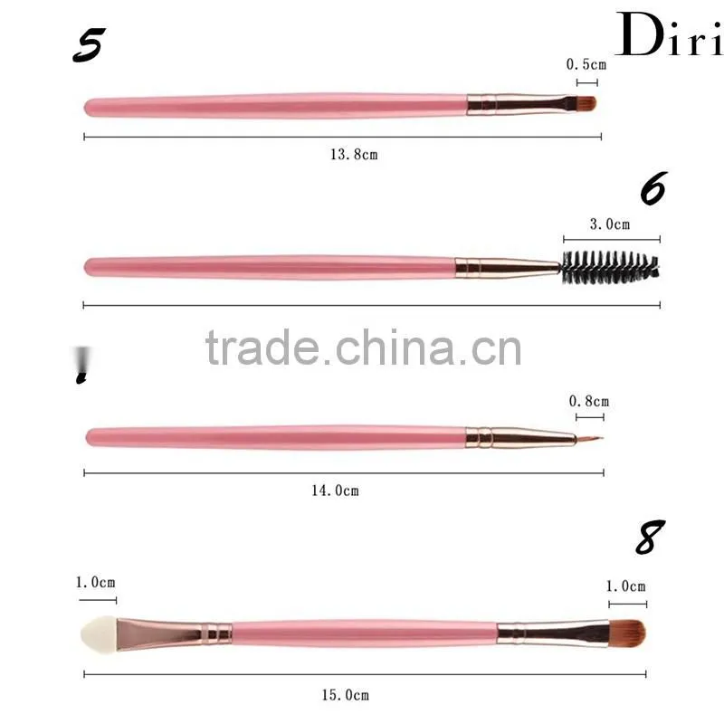 8Pcs Cosmetic Brushes Set Powder Foundation Eyeshadow Eyebrow Eyeliner Lip Brush
